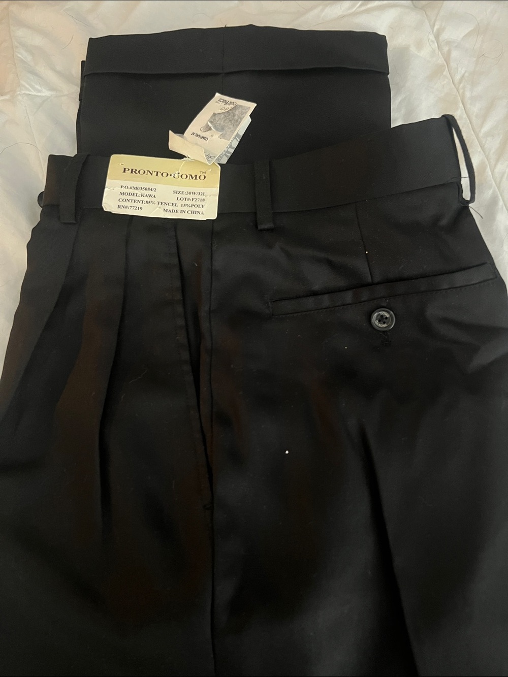 Pronto Uomo Black Pleated Dress Pants